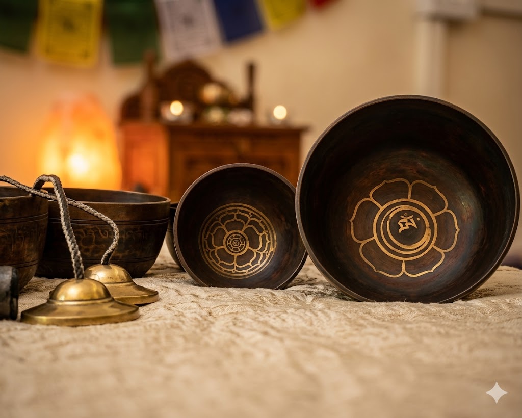Full set of seven chakra singing bowls